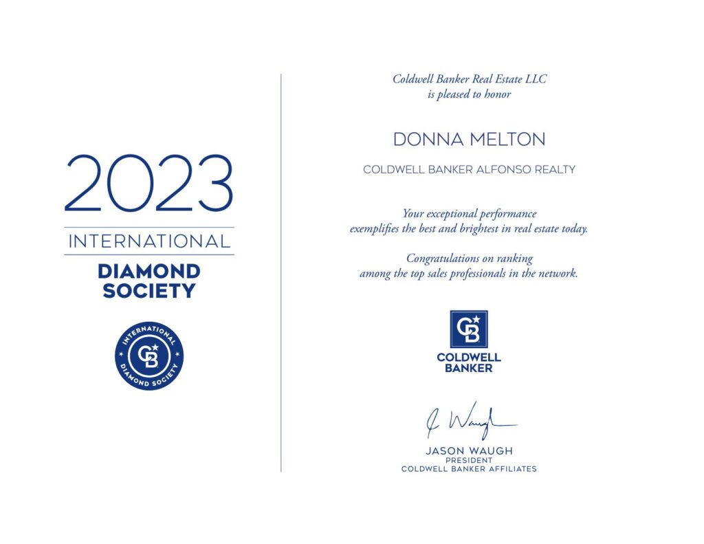 Biloxi MS Real Estate Services expert Donna Melton recognized for excellence in real estate and client service with a prestigious industry award